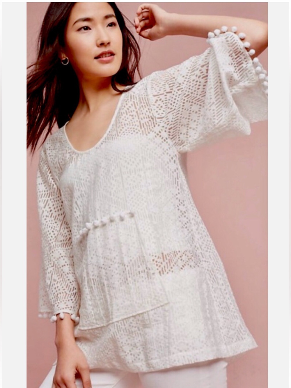 NWT retail $118 size M #Anthropologie #CoreyLynnCalter. Amy Pom Pom Cover Up
